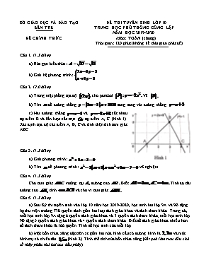 Đề thi tuyển sinh Lớp 10 THPT Công lập môn Toán - Năm học 2019-2020 - Tỉnh Bến Tre